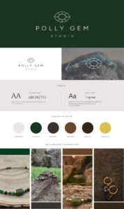 Polly Design - Green Minimalist Aesthetic Fashion Studio Style Guide Brand Board 3 4